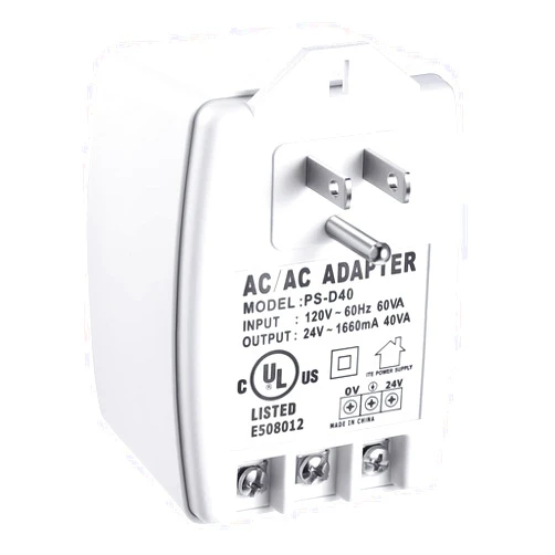 Hotop 1 Pack 24 Volt Transformer, 40 VA AC Transformer Plug in with PTC Fuse Competible with All Versions of Ring Doorbell and Thermostat, Compatible with Nest, Ecobee, Sensi, Honeywell, 24V Adapter