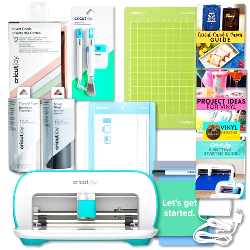 Cricut Joy Machine with Insert Cards, Smart Vinyl, Cutting Mats and Tool Set Bundle - Compact Tool for DIY Customized Crafts, Cards, Home Decor Projects and Decals, Beginner Craft Cutting Machine Kit