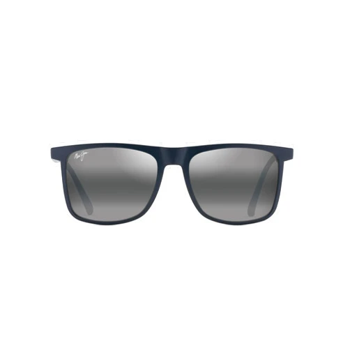 Maui Jim Makamae Square Sunglasses, Matte Blue/Neutral Grey Polarized, Extra Large