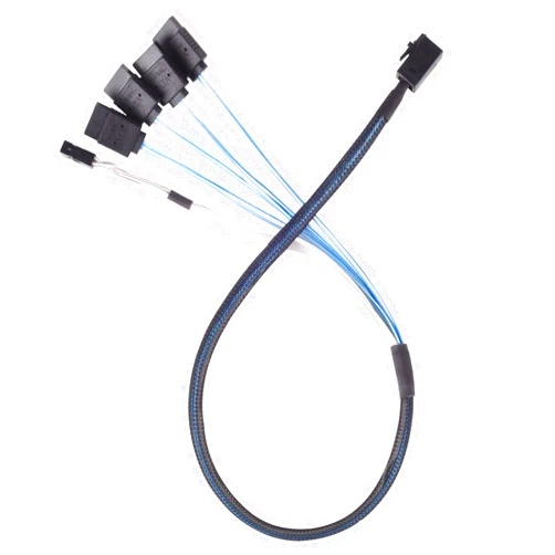 SilverStone Technology SFF-8643 to SATA7-Pin with Sideband Mini SAS HD Cable (CPS05)