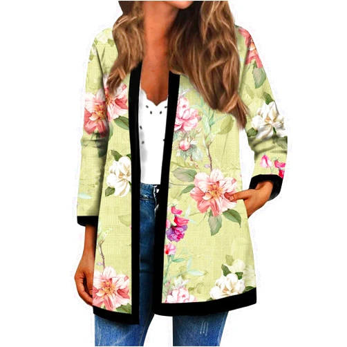 Forerruti Women's 2023 Fall Cardigan Sweater Womens Light Weight Jackets for Spring zdlong Blazer Cardigans Fluorescent Green