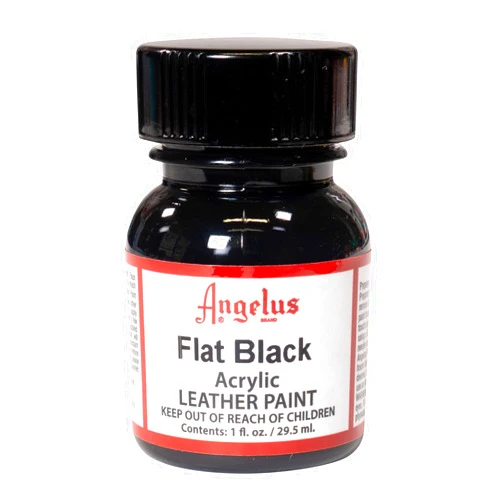 Angelus Acrylic Leather Paint For Shoes, Sneakers, Leather, Canvas, Furniture, and More - 1 Fl Oz, Flat Black