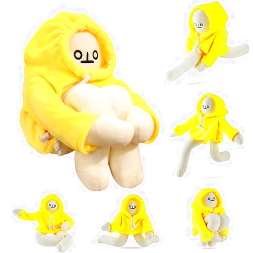 Sunfedmiss Plush Banana Man Toy, 16inch Weird Banana Man Doll with Magnet, Funny Poseable Decompression Toy Stuffed Animals Doll Gifts for Boys Girls Birthday Party Christmas(Yellow)