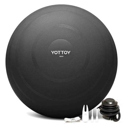 YOTTOY Anti-Burst Exercise Ball for Working Out, Yoga & Pregnancy, Extra Thick Workout Ball for Physical Therapy & Fitness