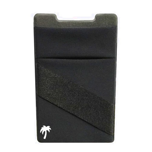 LIFESTYLE DESIGNS The StickyWallet – Premium Spandex Stick-on Phone Wallet Card Holder for any Case – Unique Double Pocket Design + Finger Strap (1 Pack)