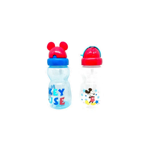 Disney Cudlie Mickey Mouse Baby Boy 2 Pack of 11 Oz Sippers Pop Up Straw Character Molded Lid with Star Mickey Print