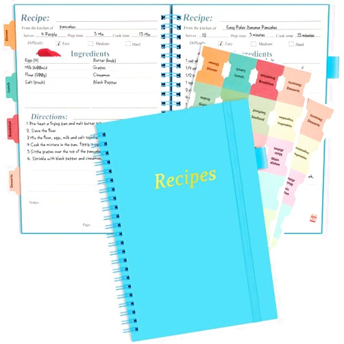 PECULA Recipe Book, Recipe Book to Write In Your Own Recipes, Blank Recipe Book, Recipe Notebook, Recipe Journal Hold 170 Recipes