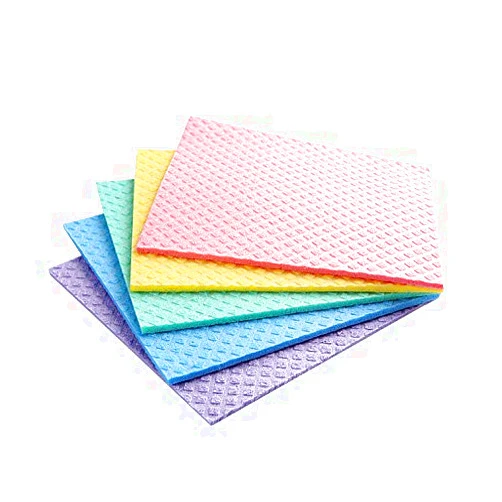 Sold_By_Cheapnwork Reusable Cleaning Cellulose Sponge Cloths Absorbent Wipes Clean Kitchen Car Dish Eco-Friendly Dishcloth Hand Towel Auto - 1pack (5pcs)