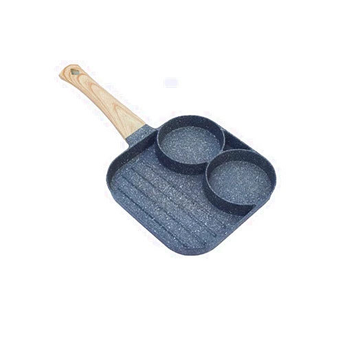 Mifty Frying Pan 2/4 Hole Frying Pot Pan Thickened Omelet Pan Non-stick Egg Pancake Steak Pan Cooking Egg Ham Pans Breakfast Cookware Nonstick Frying Pan (Color : 2 Hole)