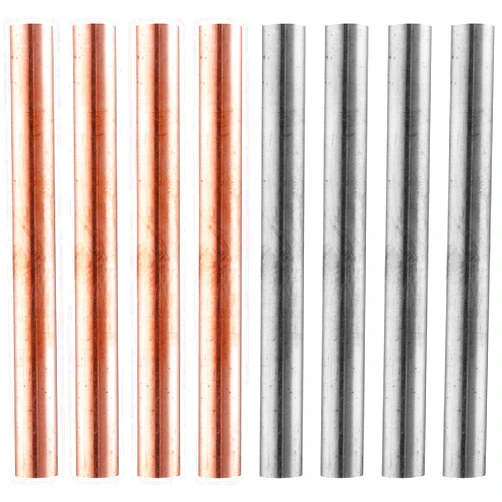 Yaocom 8 Pcs Pure Copper Zinc Rods 99.995% High Purity Solid Copper Zinc Bar 3.94 x 0.39 Inch Bare Copper Cu Zinc Metal Rod for School Scientific Experiment Research Metal DIY Craft Hobbies