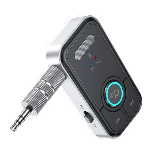 FMIIFMS Bluetooth 5.3 Adapter 3.5mm Jack Aux Dongle, 2-in-1 Bluetooth Transmitter Receiver for Car Audio/Home Stereo/Headphones/Speaker/Projector