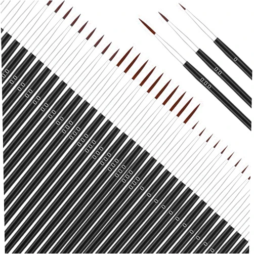 Anezus 60Pcs Thin Detail Paint Brushes Fine Tip Paint Brushes Set with 3 Size #000#00#0 Liner brush for Miniature 40k Model Crafts Watercolor Acrylics Oil
