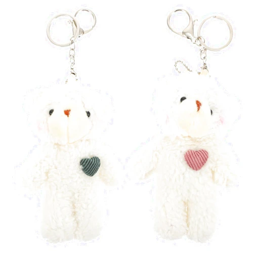 NUOBESTY 2pcs Plush Bear Keychain Teddy Bear Keychain Aniaml Key Ring Hanging Ornament Plush Stuffed Animal Car Key Holder for Girls Women