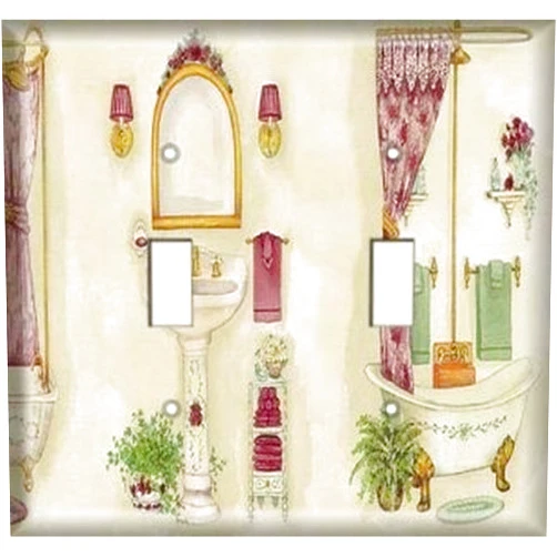 SnazzySwitch Pedestal Sink Bathroom Decorative Light Switch Cover - Double Toggle Wall Plate