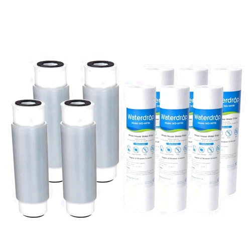Waterdrop AP117 Whole House Water Filter Replacement for 3M® Aqua-Pure AP117 4 Pack and Watedrop 5 Micron Water Filter 10