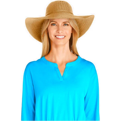 Coolibar UPF 50+ Women's Perla Packable Wide Brim Hat - Sun Protective