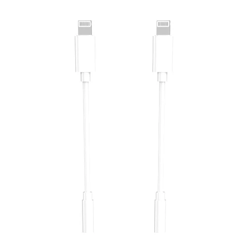 Lezaface [Apple MFi Certified]Lightning to 3.5 mm Headphone Jack Adapter,2Pack iPhone Headphone/Earphones Adapter Dongle Audio Aux Cable Converter Compatible with iPhone14 13 12 11 XS XR X 8 7 Support All iOS
