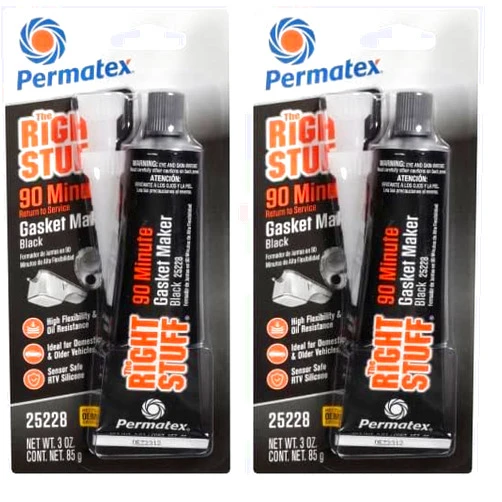 Permatex 25228 The Right Stuff 90 Minute Black Gasket Maker, 3 oz, 1 Count (Pack of 2)