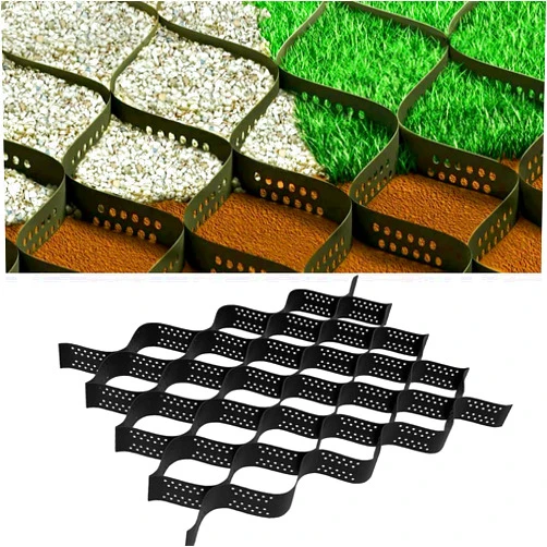 YPAFXLLW 2 Inch Depth Gravel Ground Base Grid Stabilizer Mud Slope Control Driveway HDPE Material Expandable Folding Permeable Paver Honeycomb Grid for Paths,Sidewalks,ParkingLots,Gardens,Yards (3.3 X 16.5 FT)