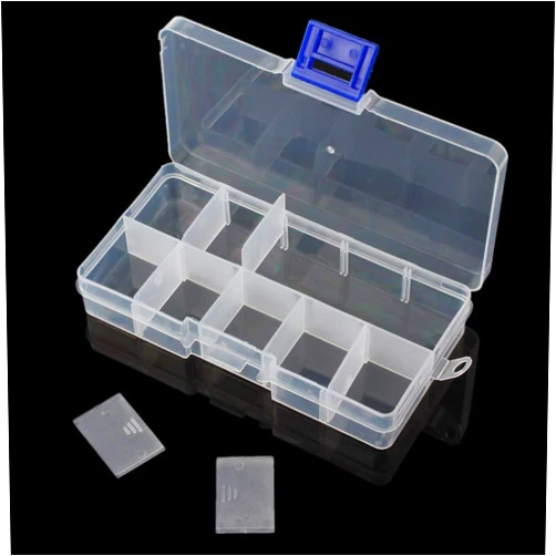 OriGlam 13x6.5CM Small Fishing Tackle Box Organizer, Small Fish Tackle Storage Plastic Box Kit with Adjustable Dividers, Tackle Organizer Boxes for Fishing Lures