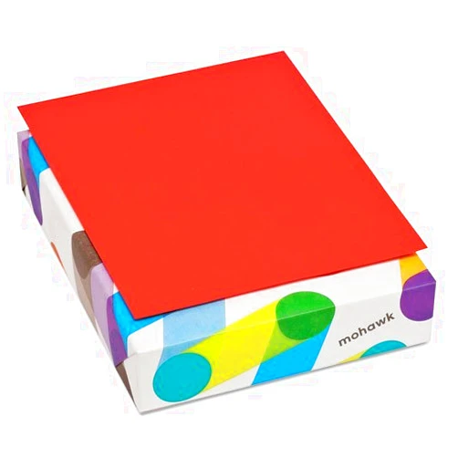 Mohawk Home Mohawk 471608 BriteHue Multipurpose Colored Paper, 20lb, 8 1/2 x 11, Red, 500 Sheets