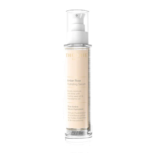 THEORIE Amber Rose Hydrating Hair Serum - Boosts Moisture and Shine with Rosehip Seed Oil & Macadamia Oil - Irresistible Scent of Rose, Jasmine & Amber - Suited for All Hair Types, Spray Bottle 60mL