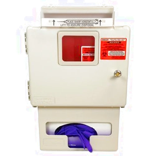 Unimed-Midwest, Inc. Biohazard Wall Cabinet,Sharps G/Box, Bonus 5 Qt.Sharpstar