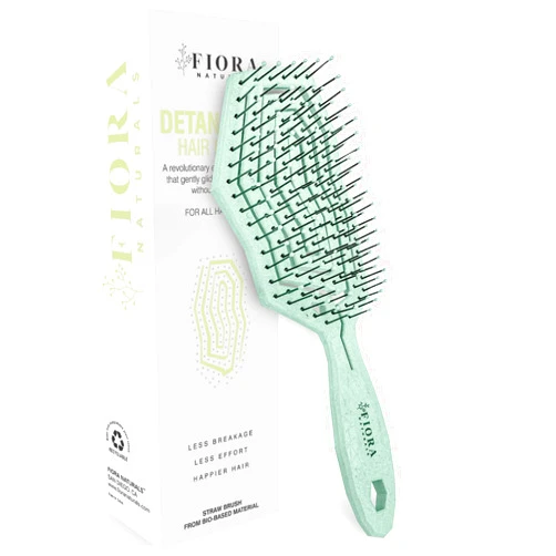 Fiora Naturals Hair Detangling Brush -100% Bio-Friendly Detangler Hair Brush w/Ultra-soft Bristles- Glide Through Tangles with Ease - For Curly, Straight, Women, Men, Kids, Toddlers, Wet and Dry Hair