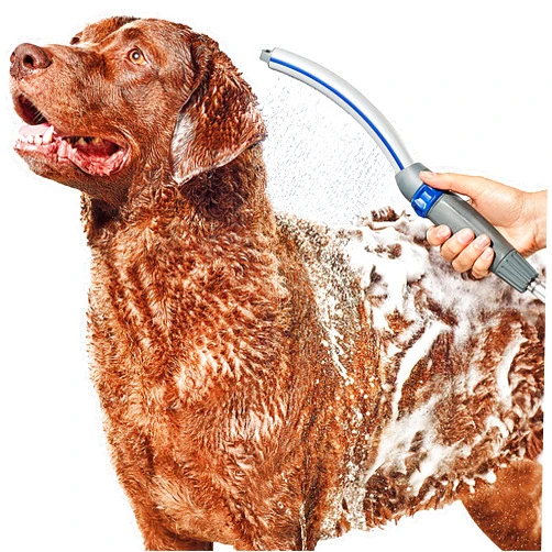 Waterpik Pet Wand Pro Dog Shower Attachment for Fast and Easy Dog Bathing and Cleaning, Indoor and Outdoor Sprayer Includes 8-Foot Flex Hose, Blue/Grey, PPR-252E