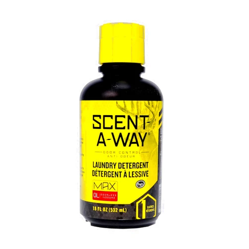 Hunters Specialties Scent-A-Way MAX Odorless Laundry Detergent | Scent Eliminator Unscented Formula for Hunting Gear - 18 OZ Bottle