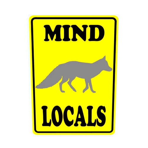 Lichangyu111 Mind Grey Fox Snapping Turtle Locals Sign, Wildlife Protection Warning Slow Down Crossing Xing Metal Tin Signs,16 X 12 Inches