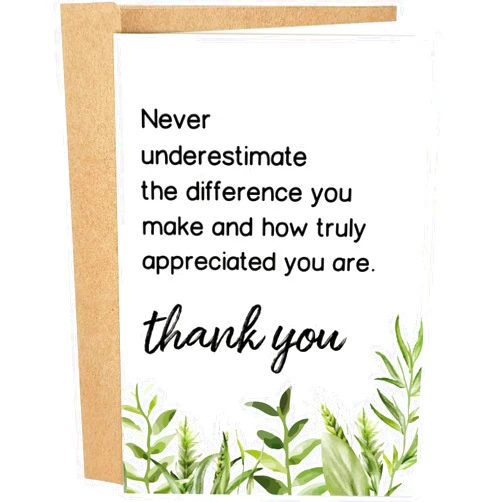 Naixiwen Employee Thank You Card, Appreciation Card for Coworker Boss Staff, Never Underestimate The Different You Make...