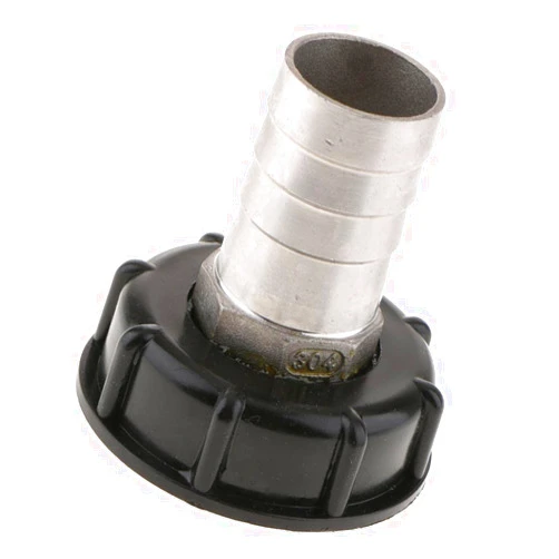 misppro 1000L IBC Water Tank Garden Hose Adapter Fitting Tool Connector 60mm to 32mm, Black