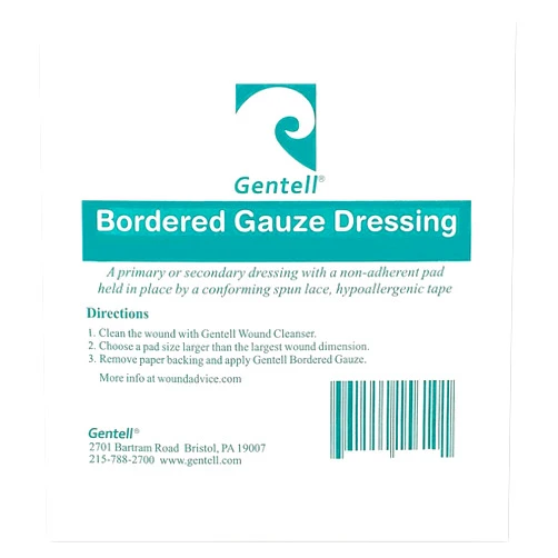 Gentell Bordered Gauze Dressings, 4x4 Inch (1 Pack of 20)