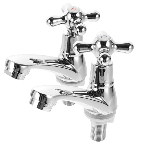 UKCOCO Faucet Hot Water Basin Cold Water Tap, Bathroom Sink Face Bathroom Taps Separate Hot and Cold Taps Bathroom Sink Single Hole Set Copper, 12.50X12.00X4.20CM