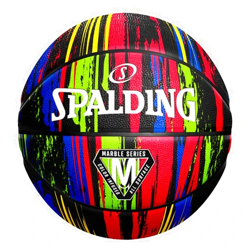 Spalding Marble Series Black Multi-Color Outdoor Basketball 29.5