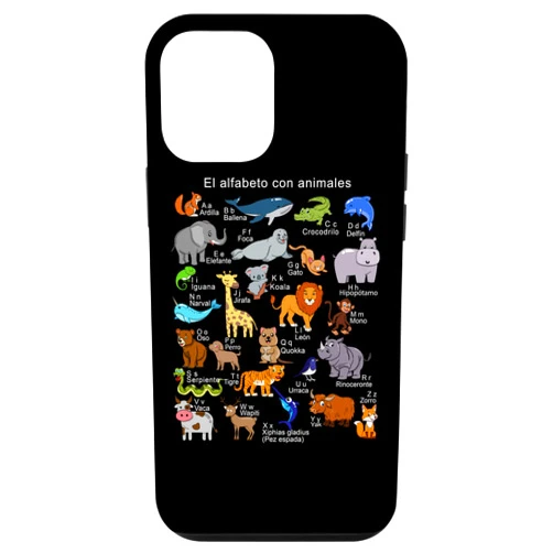 Einschulung Kindergarten Vorschule Kinder ABC iPhone 12 mini Spanish Animals Alphabet A-Z ABC of the Wildlife Case
