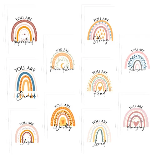 Fumete 100 Pcs Inspirational Notepads Rainbow Mini Motivational Journal Notebook Inspiring Small Pocket Notepads Bulk Camp Stationery for Girls Students Back to School Employee Appreciation Gifts