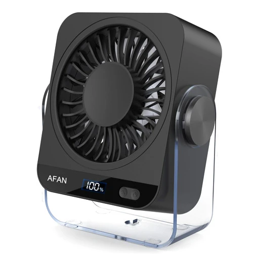 Feotenn Rechargeable USB Desk Fan - 199 Speeds, 5000mAh 18-Hour Battery, 120° Adjustable Tilt, Small Quiet Table Fan Portable Desktop Fans for Bedroom Home Office Camping Travel Essentials (Black)
