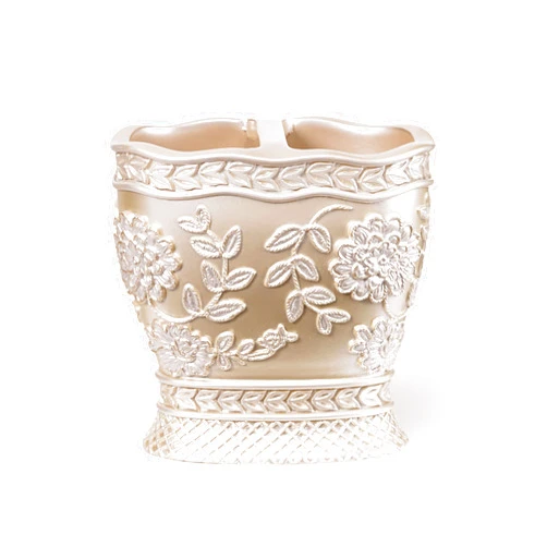 Popular Bath Tooth Brush Holder Rose Vine, Beige-Taupe, 942699