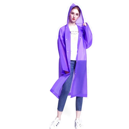EKEGUY Raincoat Fashion Men Women Waterproof Jacket Raincoats Adult EVA Hooded Rain Coat Poncho Rainwear Waterproof Poncho (Size : Purple)