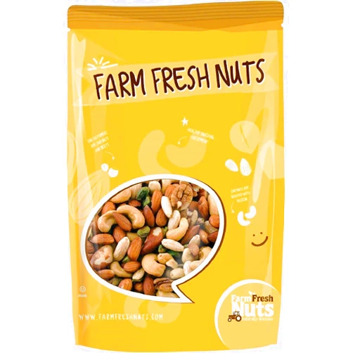 Farm Fresh Nuts Dry Roasted Deluxe Mixed Nuts with Himalayan Salt (2 Lbs.) - The World's Finest Premium Mix of Almonds, Brazil Nuts, Cashews, Pecans & Pistachios - Farm Fresh Nuts Brand