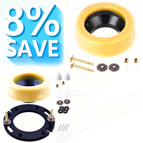 MENNTY Toilet Flange with 2PCs Extra Thick Toilet Wax Ring Replacement Kit, Include Wax Ring Bolts PVC Toilet Flange Repair Kit for 3