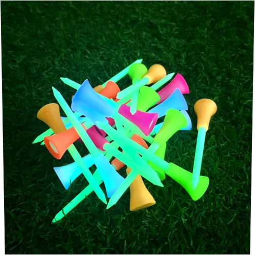 KOFULL Rubber Golf Tees 24 Pack, Glow in The Dark Golf Rubber Tees 3 1/4 or 2 3/4 for Indoor Outdoor Trainning