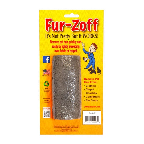 Fur-Zoff Pet Hair Removal Tool for Carpet, Car, Rugs, Bedding, Clothing, Cat and Dog hair removal, Automotive Interior Detailing,gray