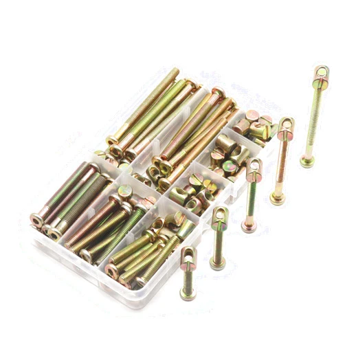 BinifiMux Crib/Bunk Bed Screws Replacement Parts, binifiMux 100pcs M6 x 35mm/ 45mm/ 55mm/ 65mm/ 75mm Hex Drive Socket Cap Bolts Barrel Nuts Assortment Kit for Delta Dream on me Cribs