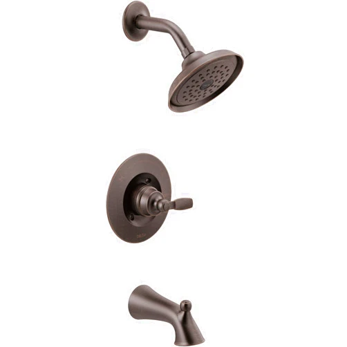 Delta Faucet Woodhurst 14 Series Single-Handle Tub and Shower Trim Kit, Shower Faucet with Single-Spray Touch-Clean Shower Head, Venetian Bronze T14432-RB (Valve Not Included)