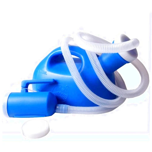 YUMSUM Men's 2000ML Portable Potty Pee Bottle Male Urinal Collector for Hospital Camping Car Travel Toilet Urinal,130 CM Tube (Blue)