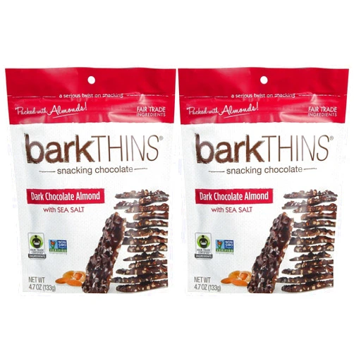 barkTHINS Snacking Chocolate - Dark Chocolate Almond w/ Sea Salt - 4.7 oz - 2 pk