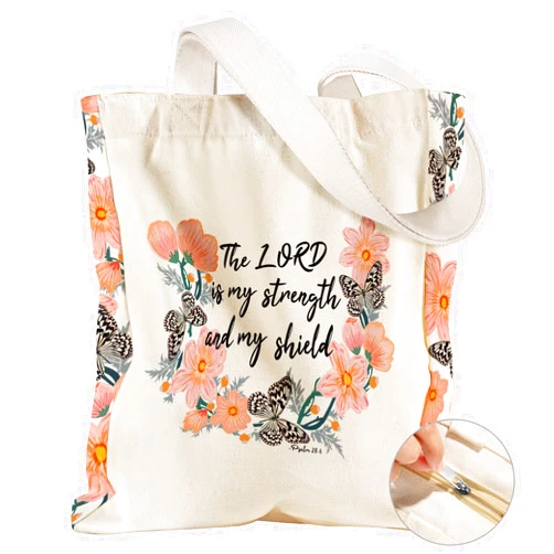 Miss Adola Large Canvas Tote Bag for Women - with Zipper and Inner Pocket Aesthetic Cute Shoulder Bag for Shopping Daily